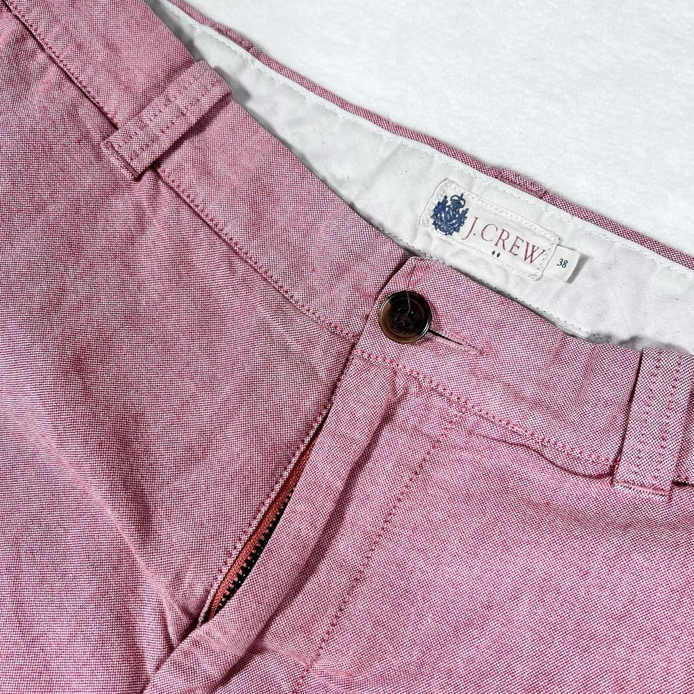 J.Crew Mens Size 38‎ Chino Shorts Pink Flat Front Zipper Front Pockets Stretch